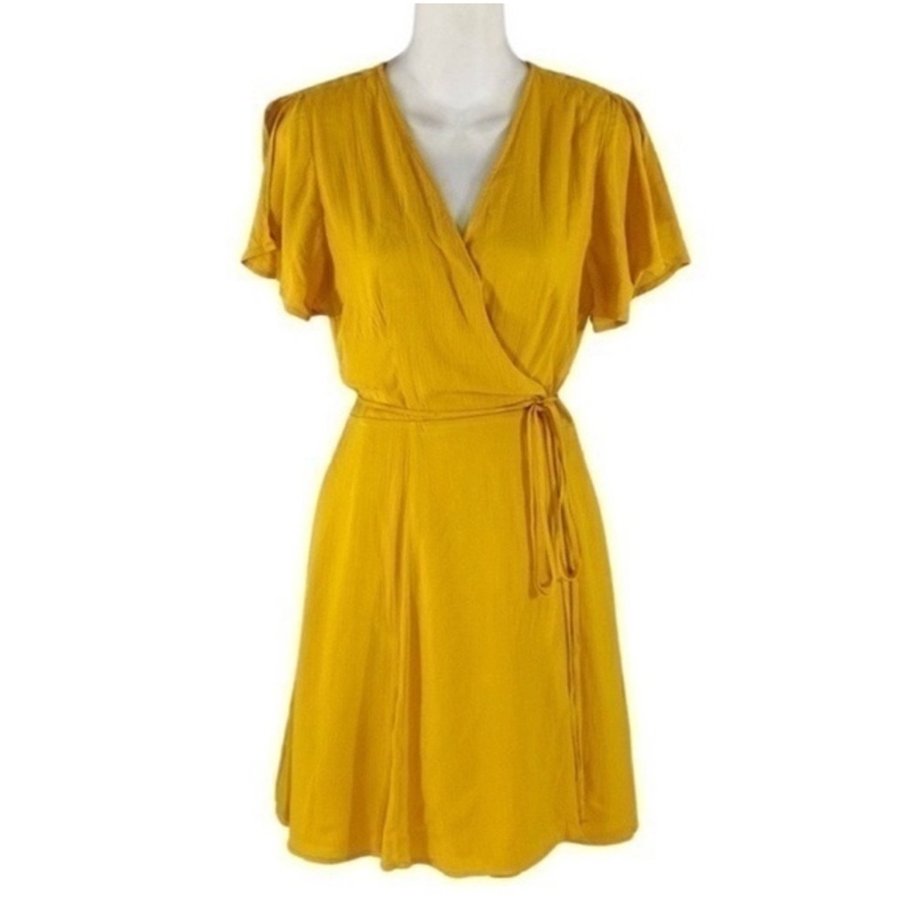 Lulu's Harbor Point Mustard Yellow Wrap Dress - Picture 4 of 8